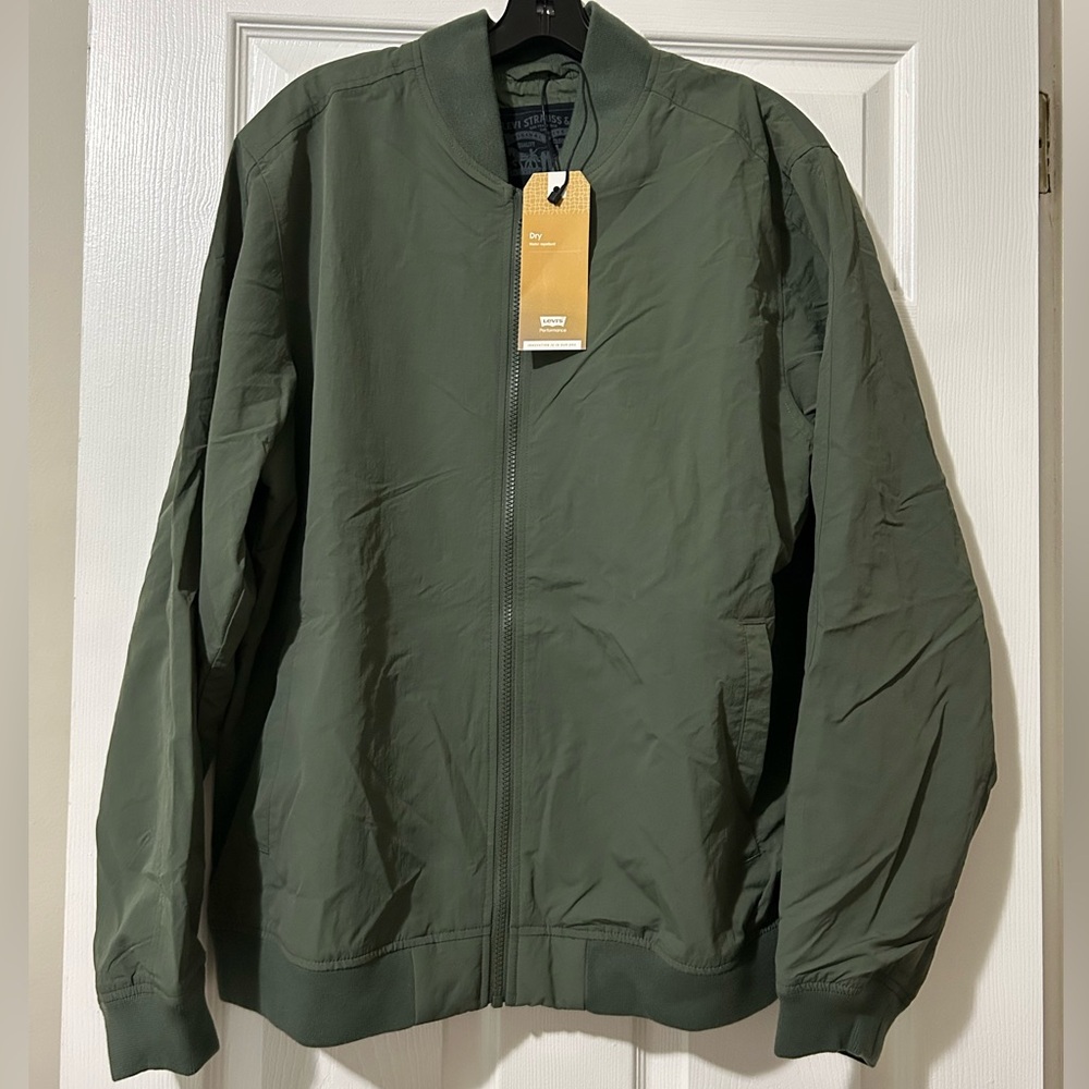 NWT Levis Men's Green Bomber Jacket Sz L